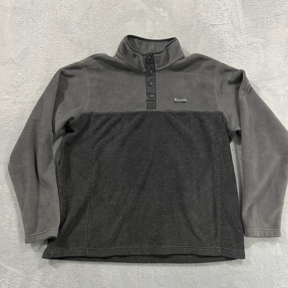 Columbia Sweater Men's XL Quarter Snap Pullover Fleece Grey‎
